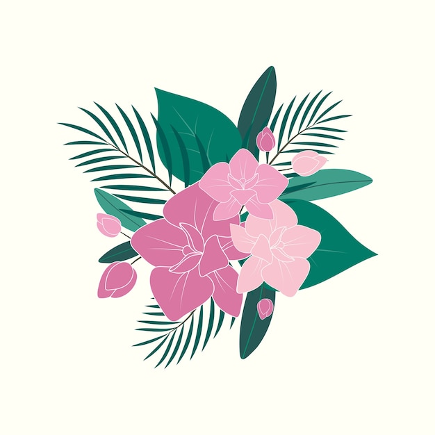 Vector orchid flower illustration