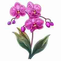 Vector orchid flowers