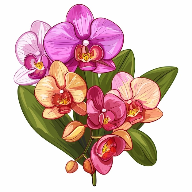 Vector orchid flowers