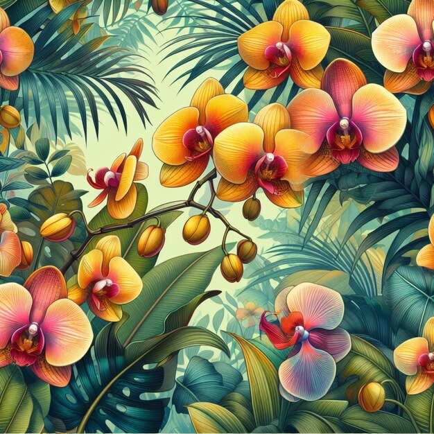 orchid pattern illustration