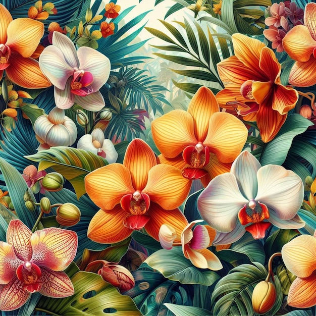 orchid pattern illustration