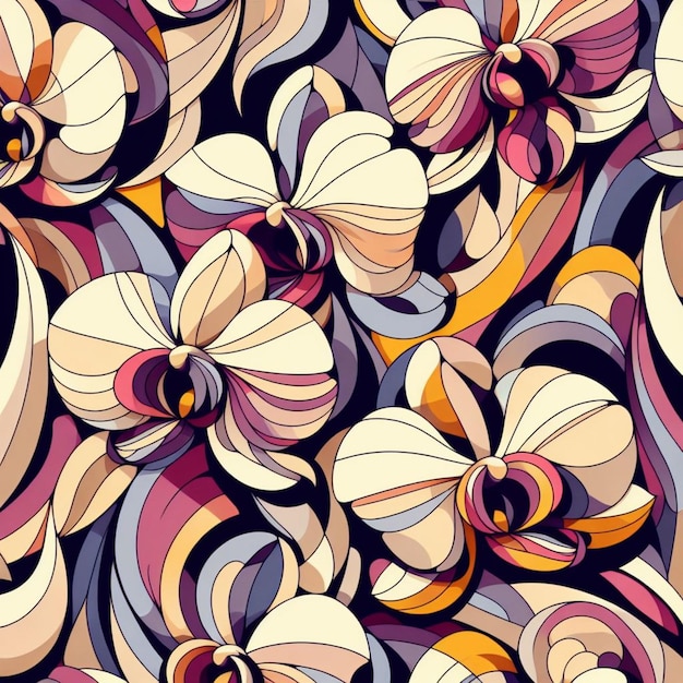 Orchid Pattern Vector