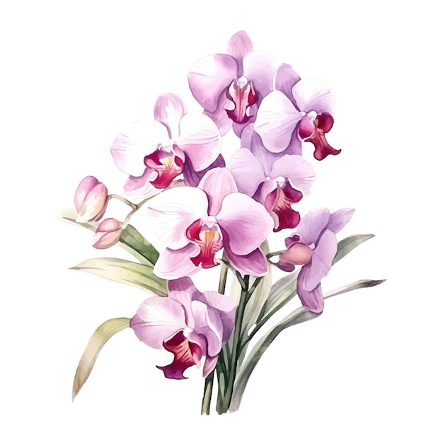 orchidee bloem set aquarel illustratie