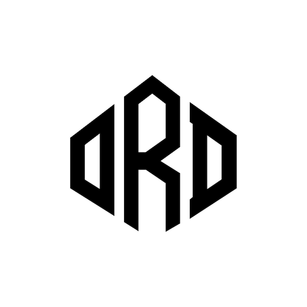 ORD letter logo ontwerp met veelhoek vorm ORD veelhoek en kubus vorm logo ontwerp ORD zeshoek vector logo sjabloon witte en zwarte kleuren ORD monogram bedrijf en vastgoed logo