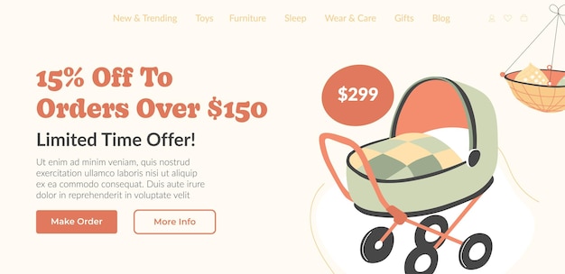 Vector order baby prams on website and get discounts