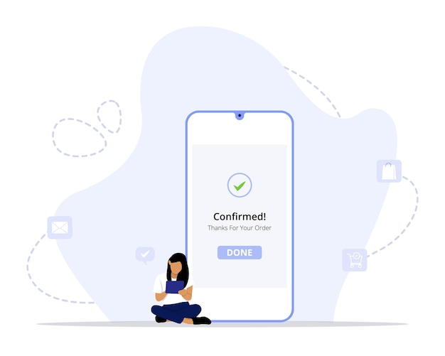 Order bevestigd concept illustratie