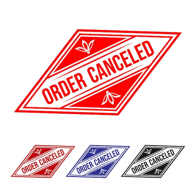 Vector order canceled rubber stamp design art illustration