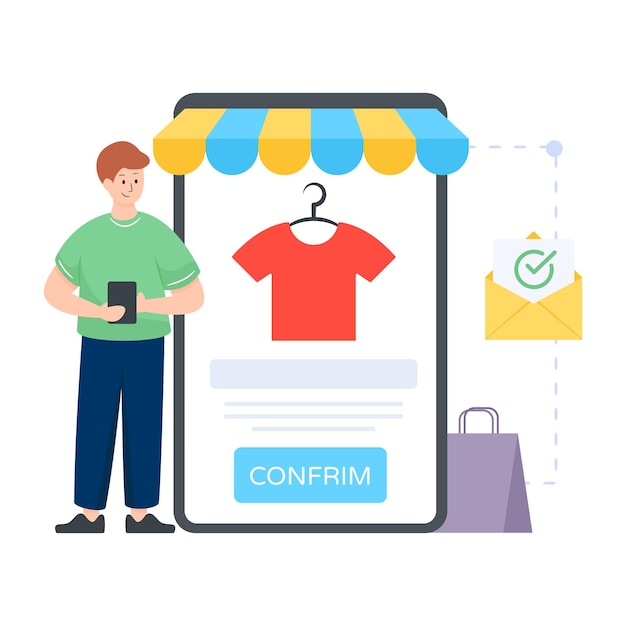 Order confirmation flat illustration vector