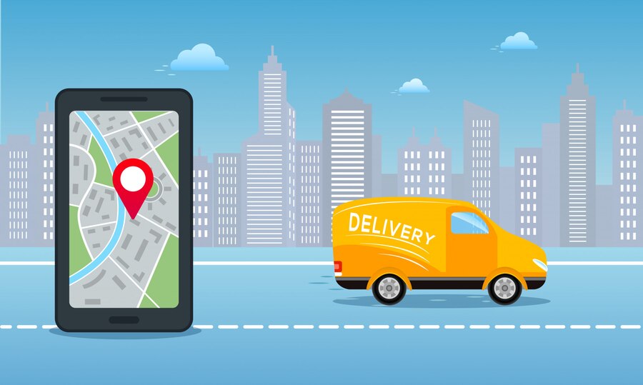 Premium Vector | Order delivery service online background