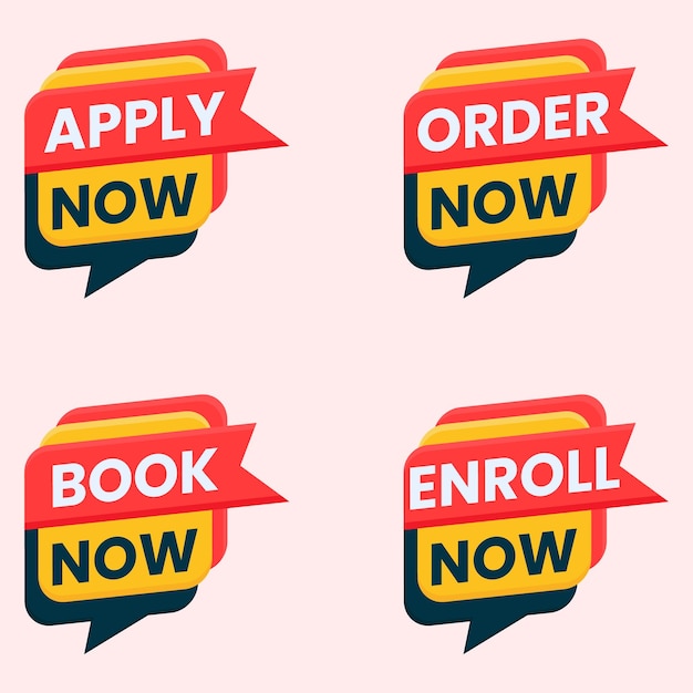 order enroll book and apply now label collection set