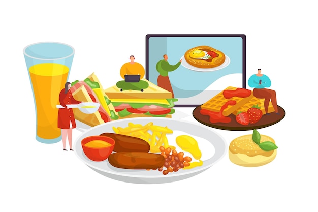 Vettore ordinare la consegna del cibo online illustrazione vettoriale isolata take away fast food pizza hamburger consegna veloce a casa deliveryman