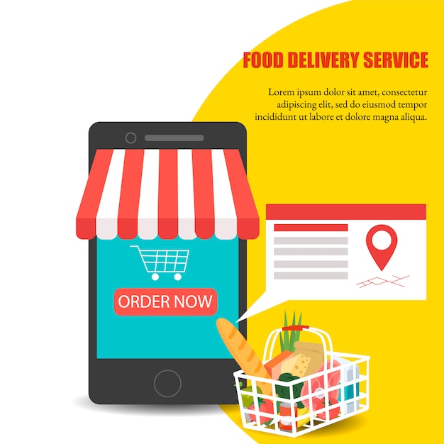 order food, grocery delivery at home and smartphone app