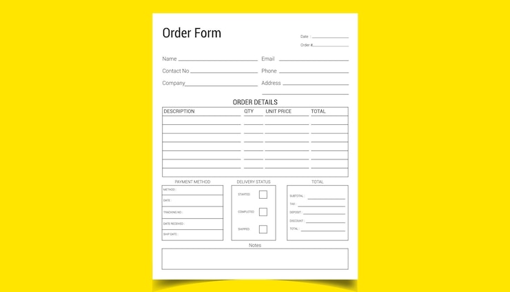 Vector order form kdp interior