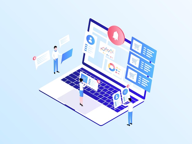 order notification isometric illustration light gradient. suitable for mobile app, website, banner, diagrams, infographics, and other graphic assets.