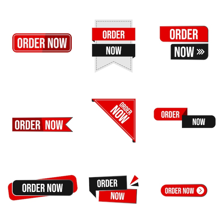 Vector order now button flat vector collection