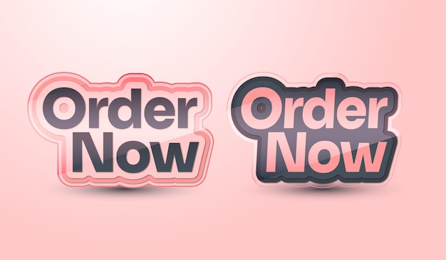 Vector order now buttons set illustration