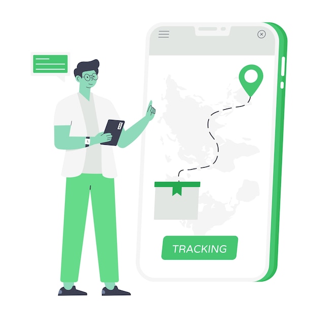 order tracking flat illustration editable design