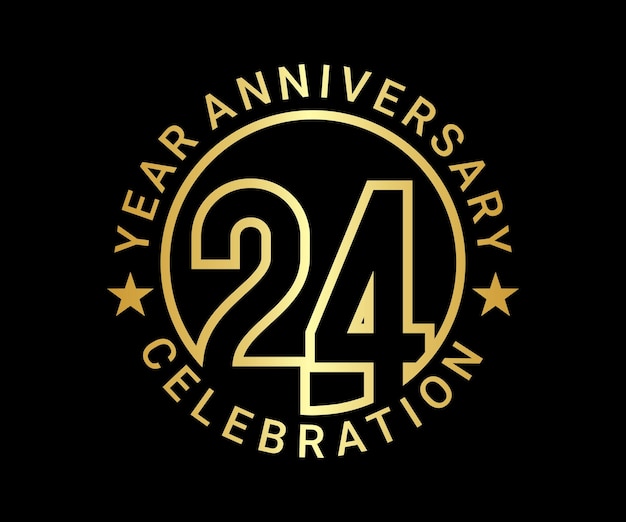 Vettore il set dell'anniversario del numero ordinale è incastonato in oro su sfondo nero per un momento festivo
