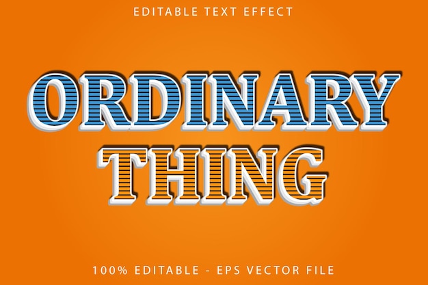 Ordinary Thing Editable Text Effect Cartoon Style