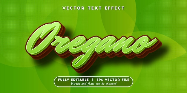 Vector oregano text effect with editable font style