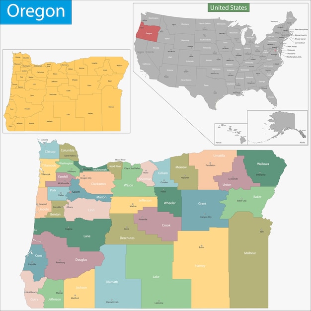 Oregon kaart