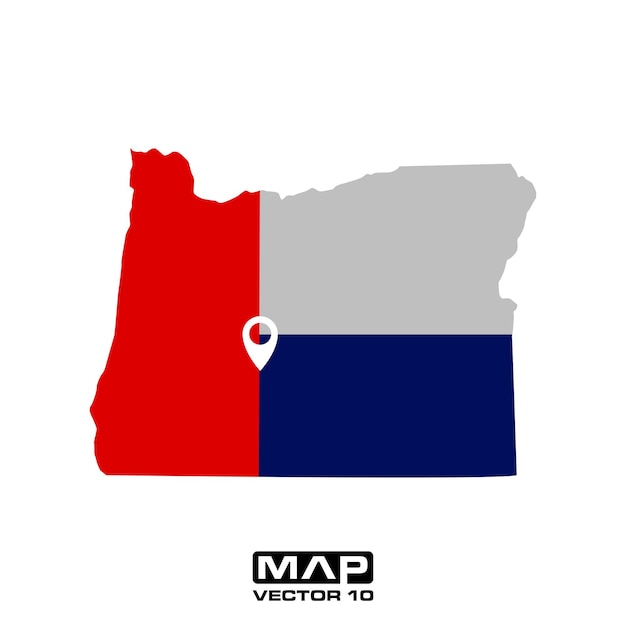 オレゴン州地図ベクトル要素 オレゴン州地図ベクトル図 オレゴン州地図ベクトル テンプレート
