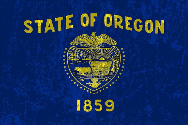 Oregon staat grunge vlag Vector illustratie