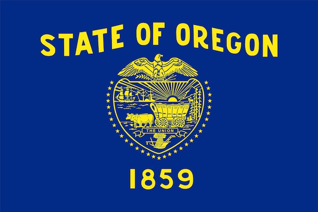 Illustrazione vettoriale della bandiera dello stato dell'oregon