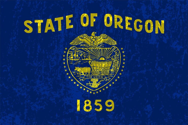 Vector oregon state grunge flag vector illustration