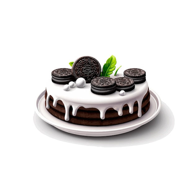 oreo cake Cartoon Vector illustration