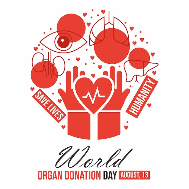 Vettore illustrazione del giorno della donazione di organi