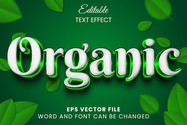 Vector organic 3d editable text effect