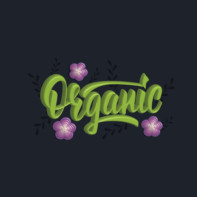 Organic 3d lettering banner design