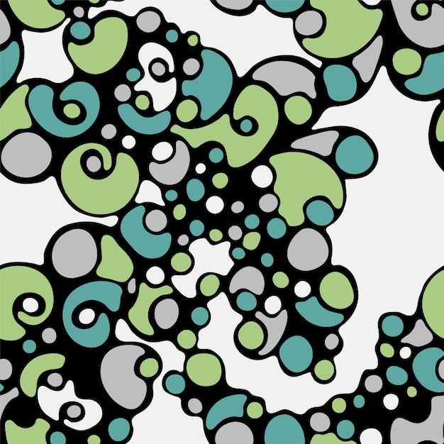 Органический абстрактный бесшовный рисунок каракули текстуры фона дизайн Овальный элемент пузырь формы печати