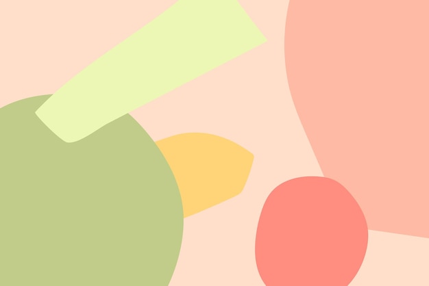 パステル カラーの有機的な抽象的な形。ミニマリスト スタイルのカラフルな背景