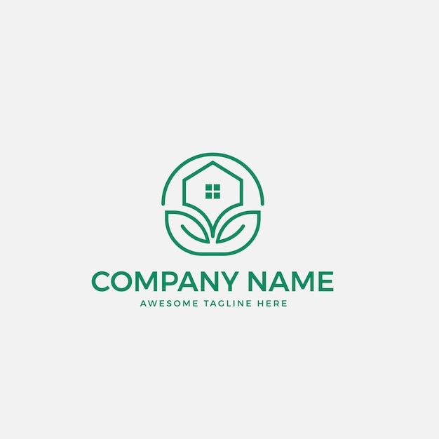 Шаблон логотипа органической и зеленой недвижимости