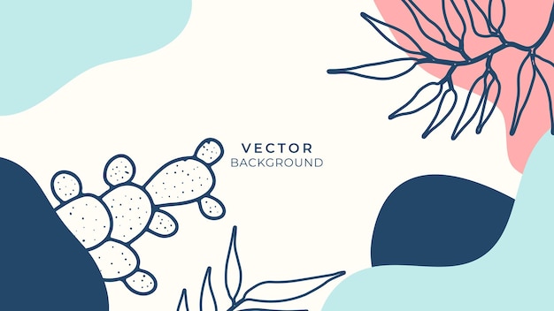 Vettore sfondo organico con elementi floreali e geometrici. per post sui social media, app mobili, design di banner e annunci web o internet. sfondi bohémien di moda. sfondo stile boho