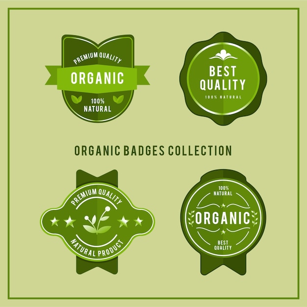 Vector organic badges collection