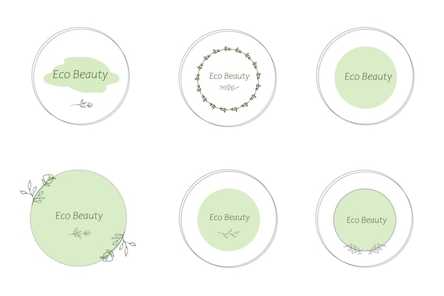 Organic beauty vector logo design templates