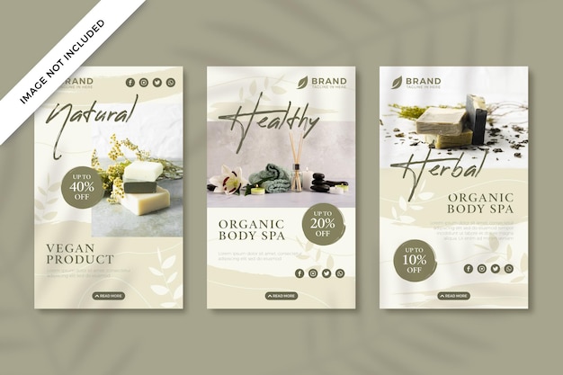 organic body spa social media stories for instagram template