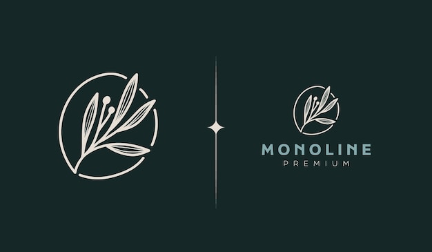 Organic Botanical Minimal Natural Iconic Graphic Decor Linear Simple Floral Logo Design Universal creative premium symbol Vector sign icon logo template