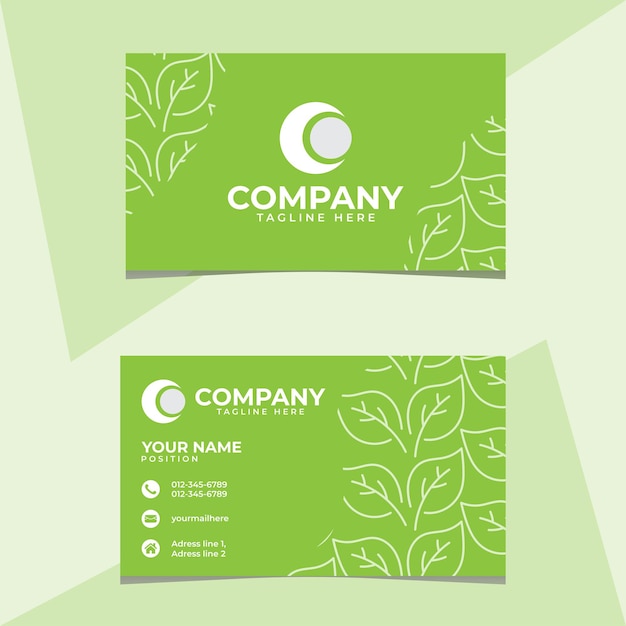 Vector organic business card design vector template