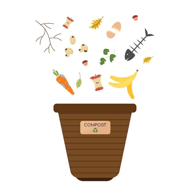 Vector organic compost food trash