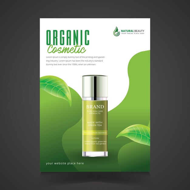 Organic Cosmetics Flyer Template Design