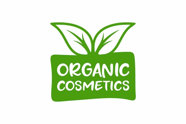 Organic cosmetics label Vector health and beauty care logo tags and elements for natural cosmetics