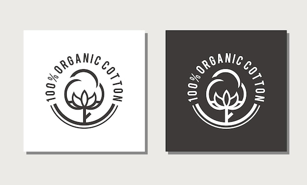 organic cotton logo design vector icon