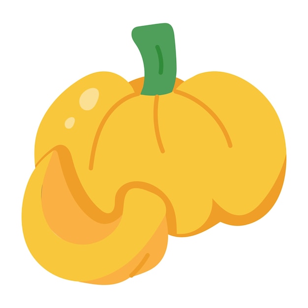 Organic diet, doodle icon of pumpkin