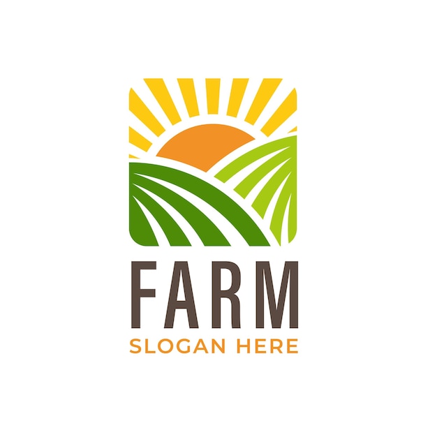 Vector organic farm logos and labels