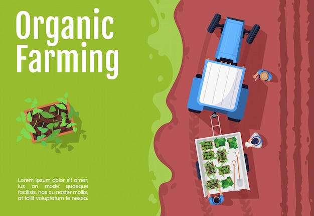 Vector organic farming banner template