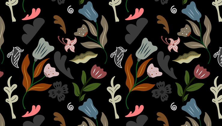 Vector organic flat colorful floral background of seamless pattern design for paper cover fabric